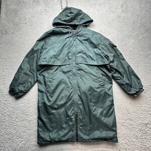 Adoretex Fleece Lined Nylon Parka Long Coat Hooded Boys Youth Large Green Vented